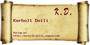 Kerbolt Dolli névjegykártya